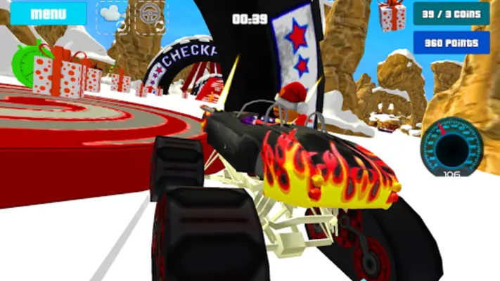 Cat Race Car Snow Drift Stunts android App screenshot 0