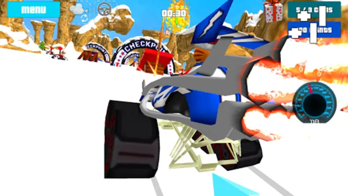 Cat Race Car Snow Drift Stunts android App screenshot 1