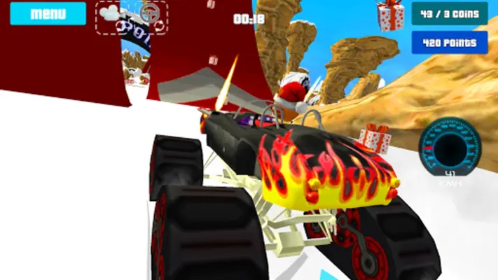 Cat Race Car Snow Drift Stunts android App screenshot 2